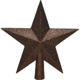 Decoris Shatterproof Star Tree Topper 20cm with Glitter - Dark Brown